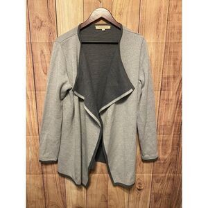 Lineamaglia XL grey open wrap cardigan sweater Italy 45% Wool